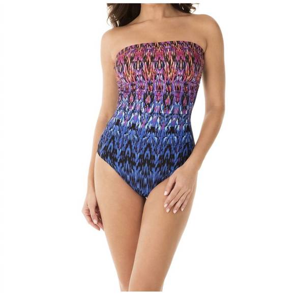 NEW MIRACLESUIT avanti bandeau one piece swimsuit in vesuvio